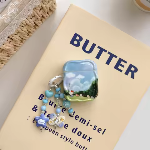 3D Hello Kitty AirPods Case For AirPods 1 2 3 4 Pro Pro2 Pro3 Soft TPU Protective Cover with Beaded 