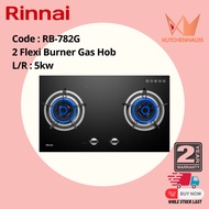 Rinnai RB-782G 2-Burner Flexi Hob Built-in Gas Hob (FOC Gas Regulator) / Dapur Gas RB782G/ Gas Stove / KUTCHENHAUSS