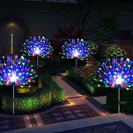 insanny 90 LED/ 2 Modes Outdoor Solar Fireworks Light Solar Ground Plug Fireworks Light Pelita RAYA