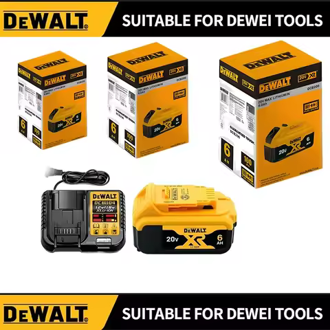 Dewalt 20V Battery 5AH 6AH 18V5.0AH Rechargeable Lithium Ion Battery, Dewalt DCB200 Power Tool Repla