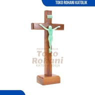 CATHOLIC SITTING CROSS PHOSPHORUS CORPUS CATHOLIC TABLE CROSS/ CROSS STATUE/