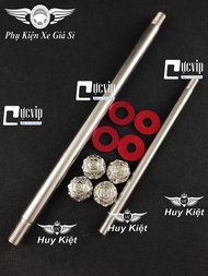 Cốt Trục Bánh Xe Trước Và Sau + Tán Salaya Kèm Long Đền Đỏ Cho Exciter 150 Exciter 155 Exciter 2015 