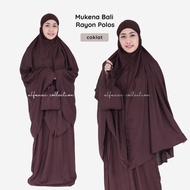 mukena Bali polos putih - COKLAT