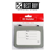 ID Holder Horizontal T-083H 90x54mm Gray Leather with String - School & Office Supplies