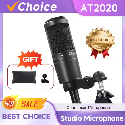 AT2020 Cardioid Condenser Studio Recording Microphone for Vocal Podcast Streaming Singing Profession