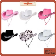 YUJINX Cowgirl Hat Performance Fashion Women Cosplay Sequin Sequin Cowgirl Hats