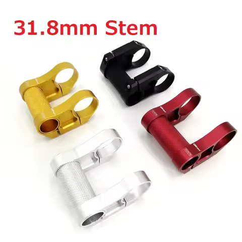 Folding Bicycle Mountain Bike Stem 25.4mm Conversion 31.8mm Handlebar Adapter 31.8mm Double Stem Bla