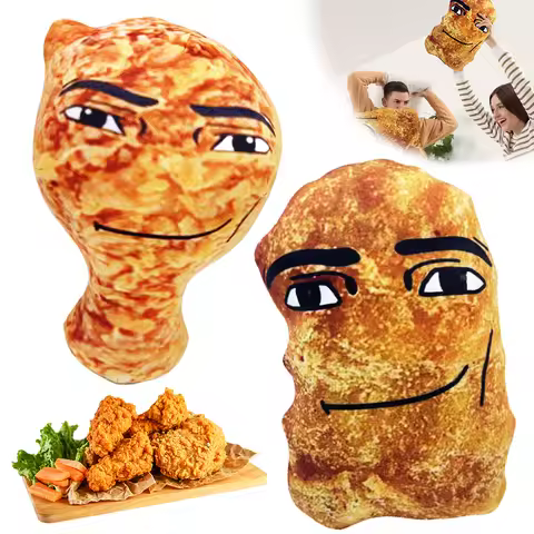 Simulation Chicken Nuggets Plush Pillow Cotton Eye Joe Plush Funny Big Chicken Block Plush Pillow Bi