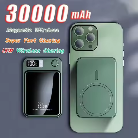 Magnetic Wireless PowerBank 30000mAh 22.5W Fast Charging External Battery for Xiaomi Samsung iPhone 