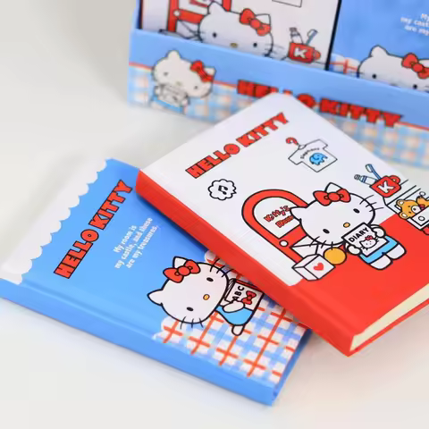 Genuine Sanrio Hello Kitty A7 Hardcover Notebook Kawaii Student Portable Planner Teacher Office Stat