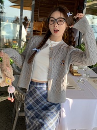 MENGBAI | New Spring Autumn Styling Blue Knit Cardi