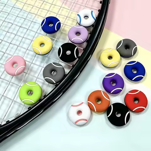 10/30/50pcs Tennis Racket Shock Absorber Double-Sided Round Random Brand Silicone Shock Absorber Bar