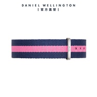 Daniel Wellington 錶帶 Classic Winchester 18mm粉藍織紋錶帶-兩色任選(DW00200033 DW00200049)/ 銀框