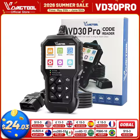 VDIAGTOOL VD30PRO OBD2 Scanner Car Engine Fault Code Reader OBDII Diagnostic Check Engine Light Live