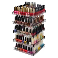 Nail Polish Organizer, 5 Tier Acrylic 360 Rotating Display Rack Stand Makeup Cosmetics Storage Box C