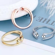 Anxiety Ring Exchange Gifts Thai Silver Anxiety Ring Anti-Fidget Ring Opening Adjustable Beaded Wome