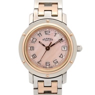 【二手】愛馬仕 HERMES 腕錶 Clipper Nacre CL4.221 粉紅色錶殼不鏽鋼 Clipper Nacre 女士腕錶