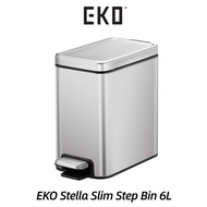 Eko Stella Slim Dustbin 6L Soft Closing Waste Bin Stainless Steel Step Bin Trash Bins Garbage Recycl