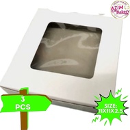Plain Talam Box Window 11X11X2.5 (Normal) 3Pcs 11X11X2.5 Kotak Kuih Talam | Kotak Kuih Lapis | Kotak