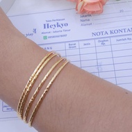 HeyKyo - Gelang lapis emas muda keroncong 4 pcs  berat 10 gram perhiasan fashion terlaris