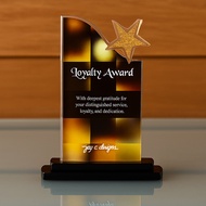 ACRYLIC PLAQUE - ACRYLIC TROPHY - AWARD - CUSTOMIZED PERSONALIZED JAY C. DESIGNS - 8008