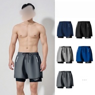 LongHero Men's 2-in-1 Quick-Dry Anti-Embarrassment Swim Trunks | Two-Piece Sporty Beach & Hot Spring