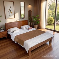 Furniture Wholesale Double Bed 1.8 Oak 1.5m Solid Wood Bed Sheet Bed Simple Beige Chinese JZMI