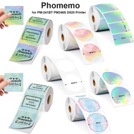 Phomemo Self-Adhesive Thermal Printing Paper for PM-241BT PM246S D520 Printer Round/Square Labels Ra