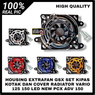HOUSING EXTRAFAN COVER OTOM FAN RADIATOR EXTRA FAN GSX SET SQUARE FAN AND RADIATOR COVER VARIO 125 1