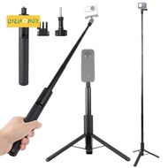 Selfie Stick Tripod Extendable Black Aluminum Alloy + Plastic for Insta360 ONE X2 X3 RS for GoPro Hero 12 11 10 9 8 7 6 5 Max for DJI Action 4 3 2