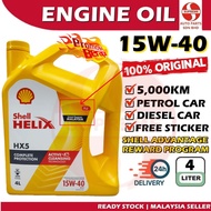 S2U Original Engine Oil Shell Helix HX5 15W40 SN CF A3 B3 4Liter Proton Perodua Toyota Honda Nissan 