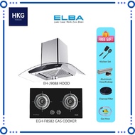 ELBA INFINITO EH-J9088(SS) Cooker Hood + ELBA EGH-F8582 Gas Cooker Gas Stove + Free Gift