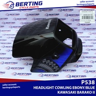 HEADLIGHT COWLING EBONY/BLUE Kawasaki Barako 2 Genuine 55058-5357-BQ