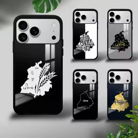 Design P-Punjab Map Phone Case For iPhone 17 16 15 14 13 12 11 Pro Xs Max Mini Plus Celulares Hard F