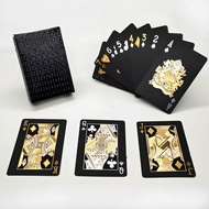 Texas Holdem Cards Lesure Playing Cards Black Gold silver Pet Poker Set Opaque Plastic Waterproof Poker Star Board card Games