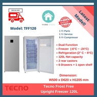 TECNO 120L Frost Free  Upright Frost Freezer, Latest Model! (TFF120)