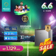 Hisense Kulkas Mini Bar Kulkas 1 Pintu - RR58D4IGN (Refrigerator) Lemari Es Portable  - Silver 【Net 