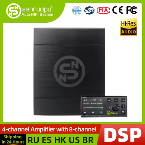 Sennuopu DS-M8 Car Audio 4 Ch Power Amplifier 8 Channel Dsp Processor Bluetooth Amp Equalizer Amplif