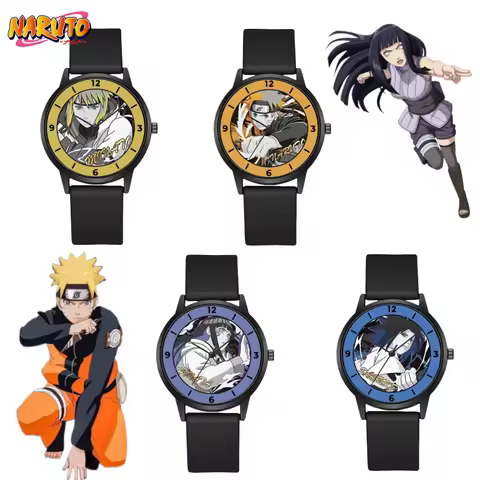 New Naruto Uchiha Sasuke Hatake Kakashi 2D Anime Goods Creative Personality Cartoon Analog Watch Goo