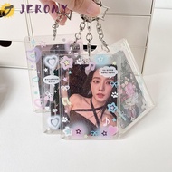JEROMY Acrylic Photocard Holder, 2.7x4.1 Inch Transparent Photo Card Case, Desktop Decoration Cute I