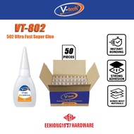 V-TECH VT-802 502 Industrial Ultra Fast Super Glur 50pcs/box 3 Seconds Glue Heavy Duty VT802 VTECH