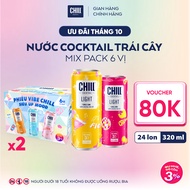 Combo 2 thùng 12 lon Chill Cocktail mix vị 320ml/lon (độ cồn 3%)