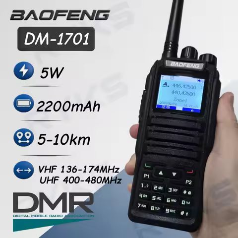 Baofeng DMR DM 1701 Digital Walkie Talkie Dual Mode Analog Two-Way Radio Open GD77 Dual Time Slot Ti