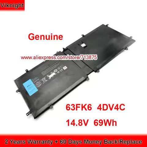 Genuine 4DV4C Battery 063FK6 63FK6 D10H3 14.8V 69Wh for Dell XPS 18 1810 1820 1820-D1398T 1820-D1498