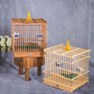 Long Cage Square Cage Small Cage Indigo Bamboo Square Cage Bird Cage Jade Bird Leiothrix with Access