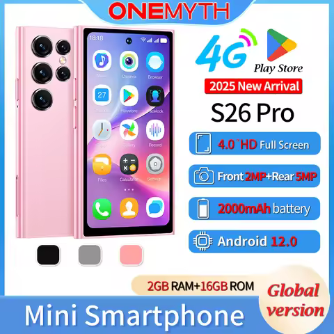 Dual 4G LTE Network ONEMYTH S26 Pro Mini Smartphone Dual SIM 4.0'' HD Full Screen 2000mAh 2GB+16GB P