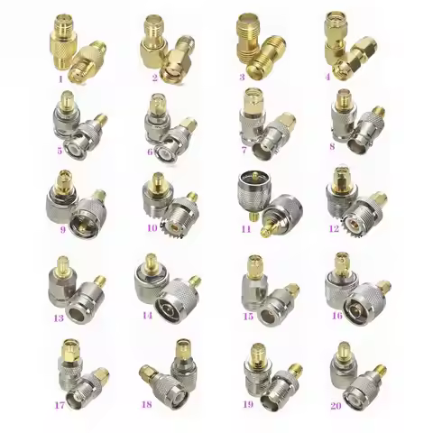 1Pcs SMA to SMA / RP-SMA / BNC / UHF PL259 SO239 / N / TNC Male plug & Female jack RF Coaxial Adapte