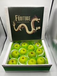 กล่องผลไม้ของขวัญพรีเมี่ยม GREEN APPLE 12ลูก (จัดกระเช้าผลไม้พรีเมี่ยม จัดตะกร้าผลไม้ กระเช้าของขวัญ ตะกร้าของขวัญ ผลไม้นำเข้า Fruit Basket)