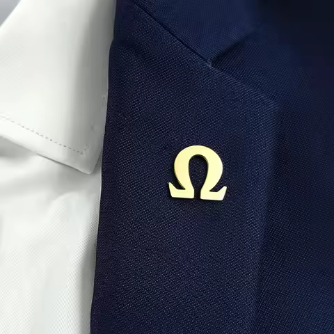 Stainless steel Ohm symbol fashion men's brooch, fashion suit accessories