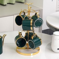 Light Luxury Ceramic Cup Holder Household Living Room Coffee Table Cup Storage Shelf Drain Tray Coff